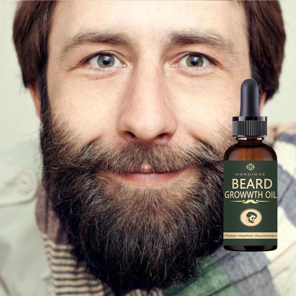 Fast Beard Growth Oil Beard Oil for Men Caffeine Natural Beard Growth Serum Promote Hair Regrowth Professional Brazilian Keratin
