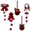 Velvet Christmas Ball Hanging Ornaments Red Bells Pendants Merry Christmas Decorations For Home 2026 New Year Party Supplies