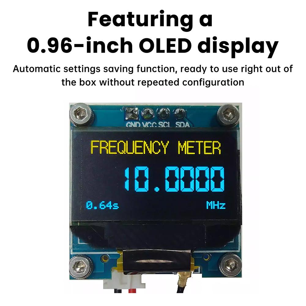 20MHz-2.7GHz Frequency Counter Tester DC8-10V 0.96" OLED Frequency Meter RF Digital Signal Frequency Backlit Meter for Ham Radio