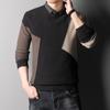 Herren-Pullover, Herbst und Winter, neuer lockerer, lässiger Trend, Farbblockierung, Rundhals-Oberteile, vielseitige, faule Strickwaren für Herren