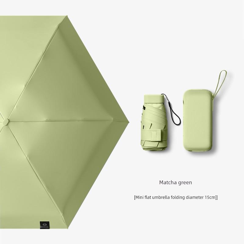 Six-Fold Flat Mini Sun Umbrella Sun Umbrella Capsule Umbrella Sun Protection UV Protection Women's Rain and Rain Dual-Use Small Portable