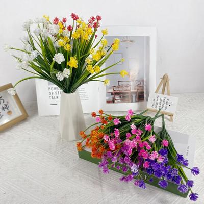 Simulation 7 Fork Spring Grass Camellia Artificial Green Plant Simulation Flower Small Fresh Home Wedding Outdoor Decoration
