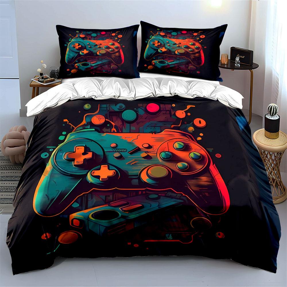 Colorful Game Controllers Pattern. Bedding Sets Duvet Cover Sets Duvet Covers Pillowcases(1*Duvet Cover 2*Pillowcases Without Duvet Insert)
