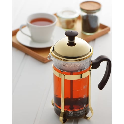 Yoshikawa Coffee Press/Tea Server, 750ml French Press, 5-Cup Capacity, Graduated, Made in Japan, Mocha Brown, SJ3306