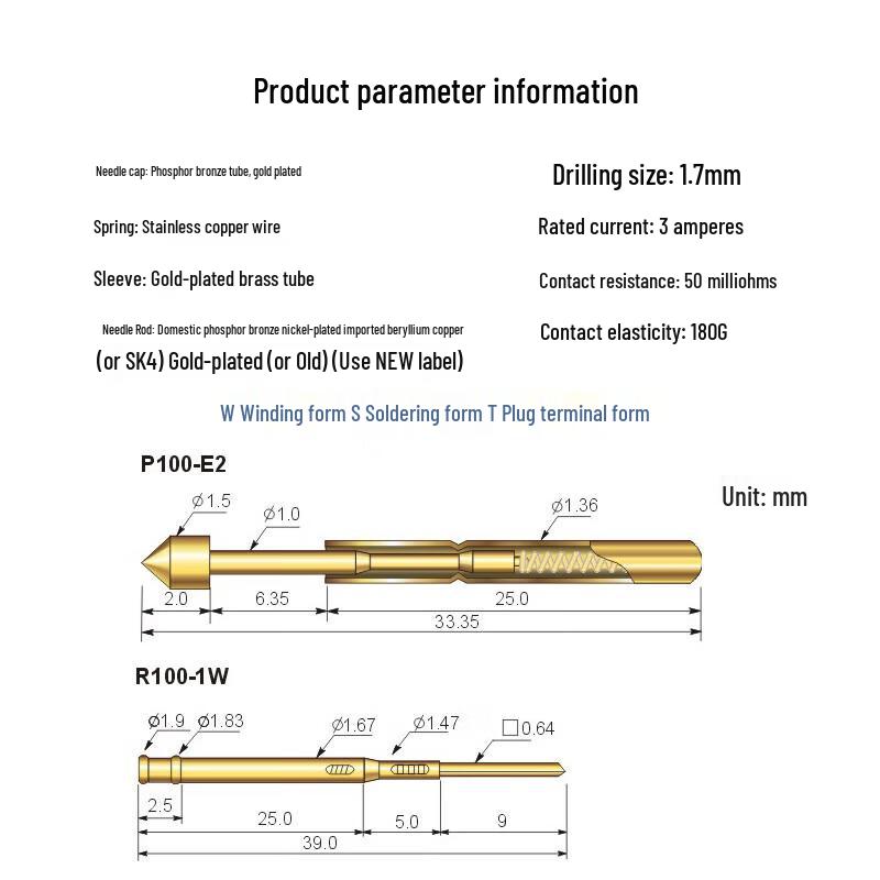 HUIJUN Retractable Spring Test Probe for PCB