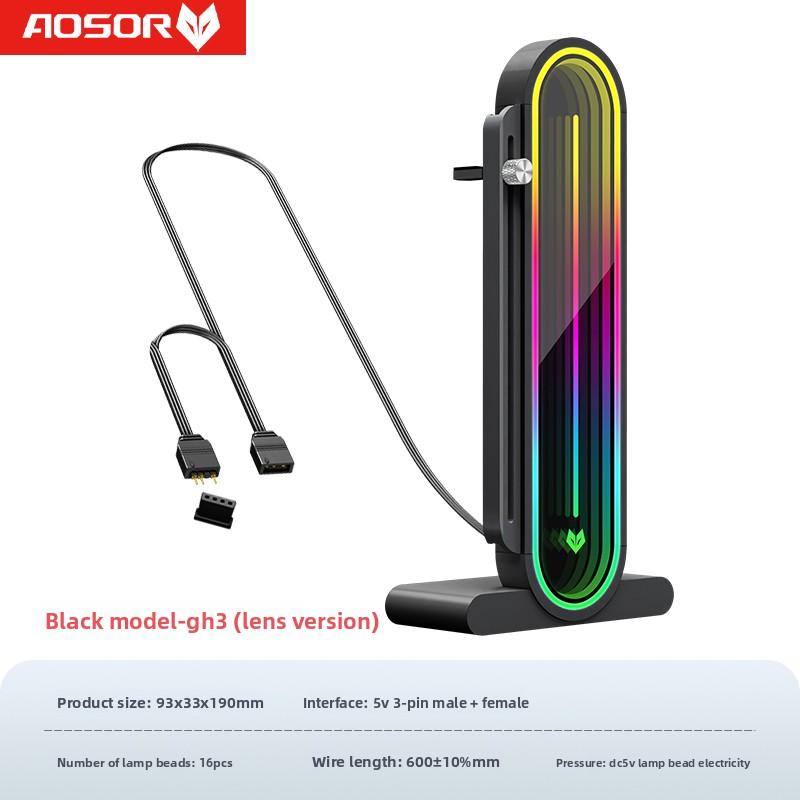 CoolMoon RGB GPU Stand Holder Vertical Aluminum Graphics Card Support with Digital Display & ARGB Lighting GH3 PRO чёрный
