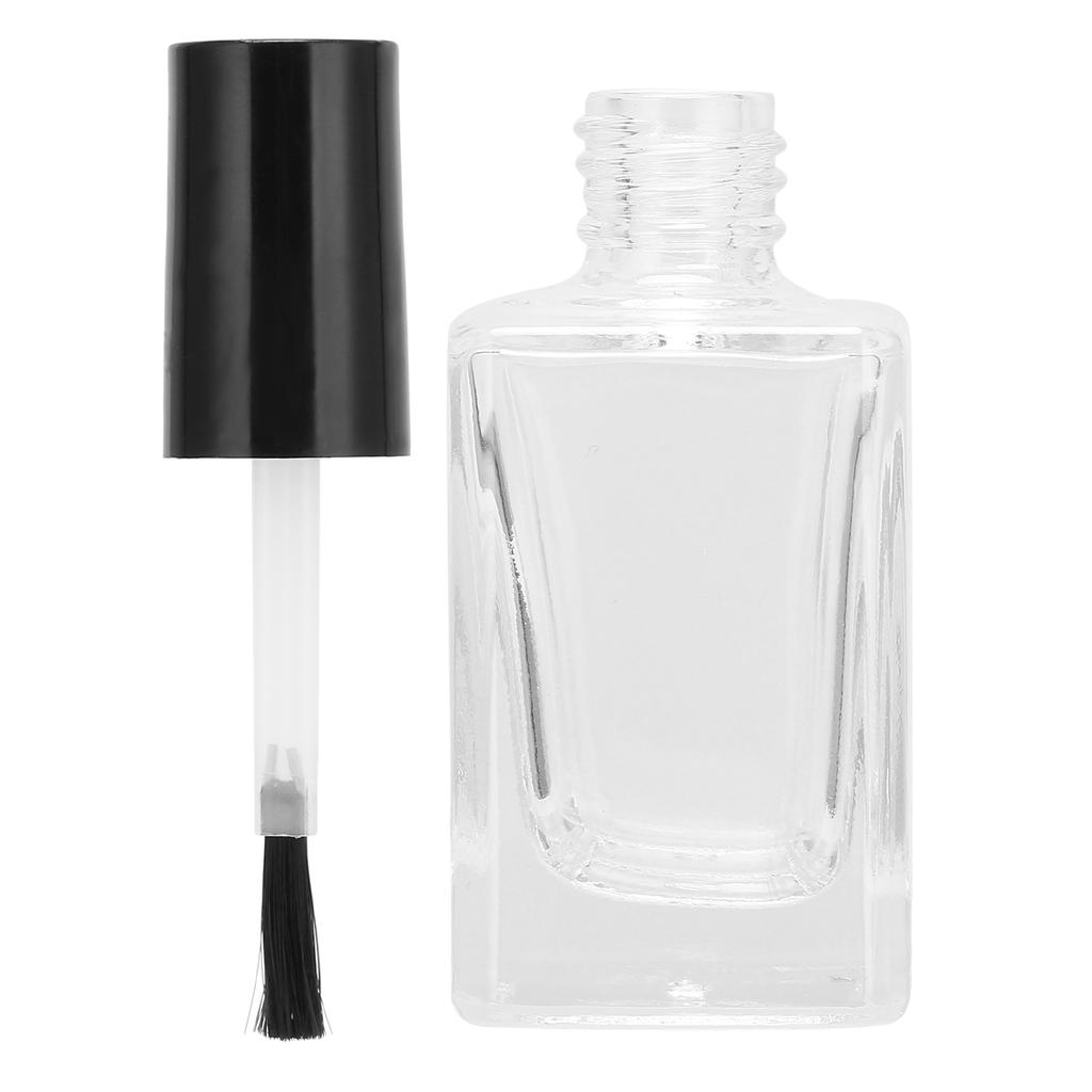 Transparent Empty Nail Polish Bottle with Cap Brush Clear Nail Polish Container 10ml