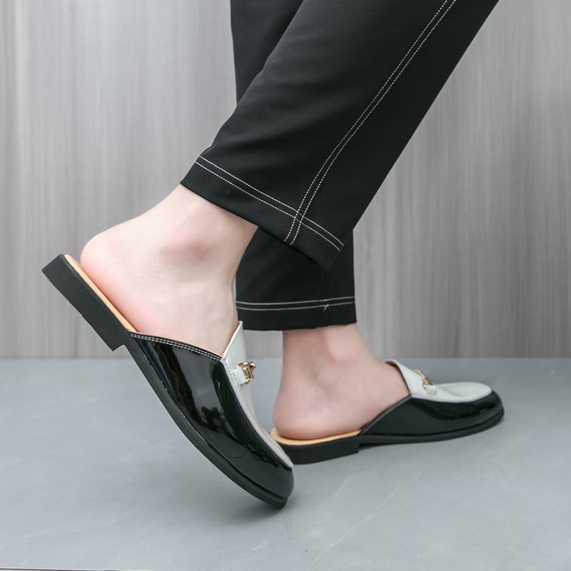 Fashion 2025 New Men's Classic Mules Shoes Handmade Male Slipper Outdoor Summer Mens Slip On Shoes 2025 Fashion All-match Casual Flats