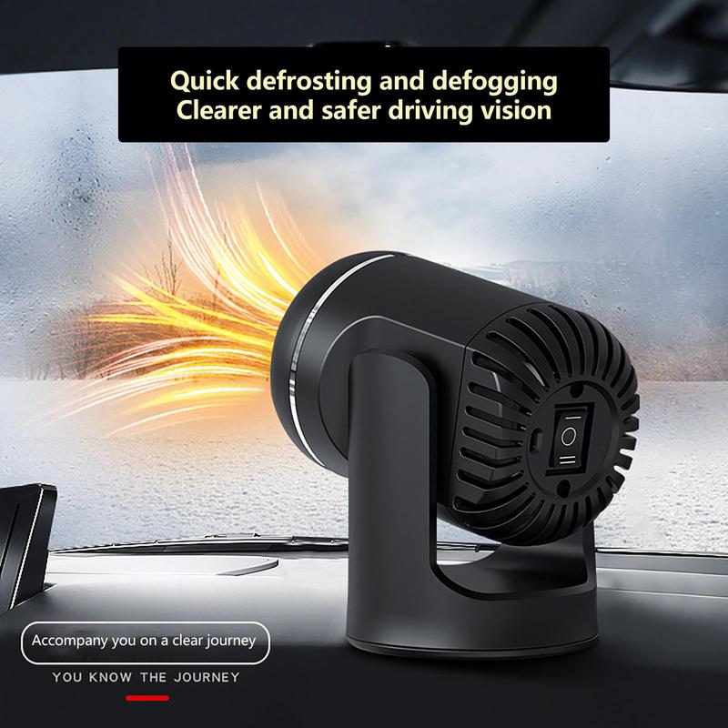 Tragbare Autoheizung 12 Volt Elektrische Heizung für Auto 2 in 1 Heiz- & Kühlventilator Elektrischer Heizlüfter mit 360 Grad Drehsockel