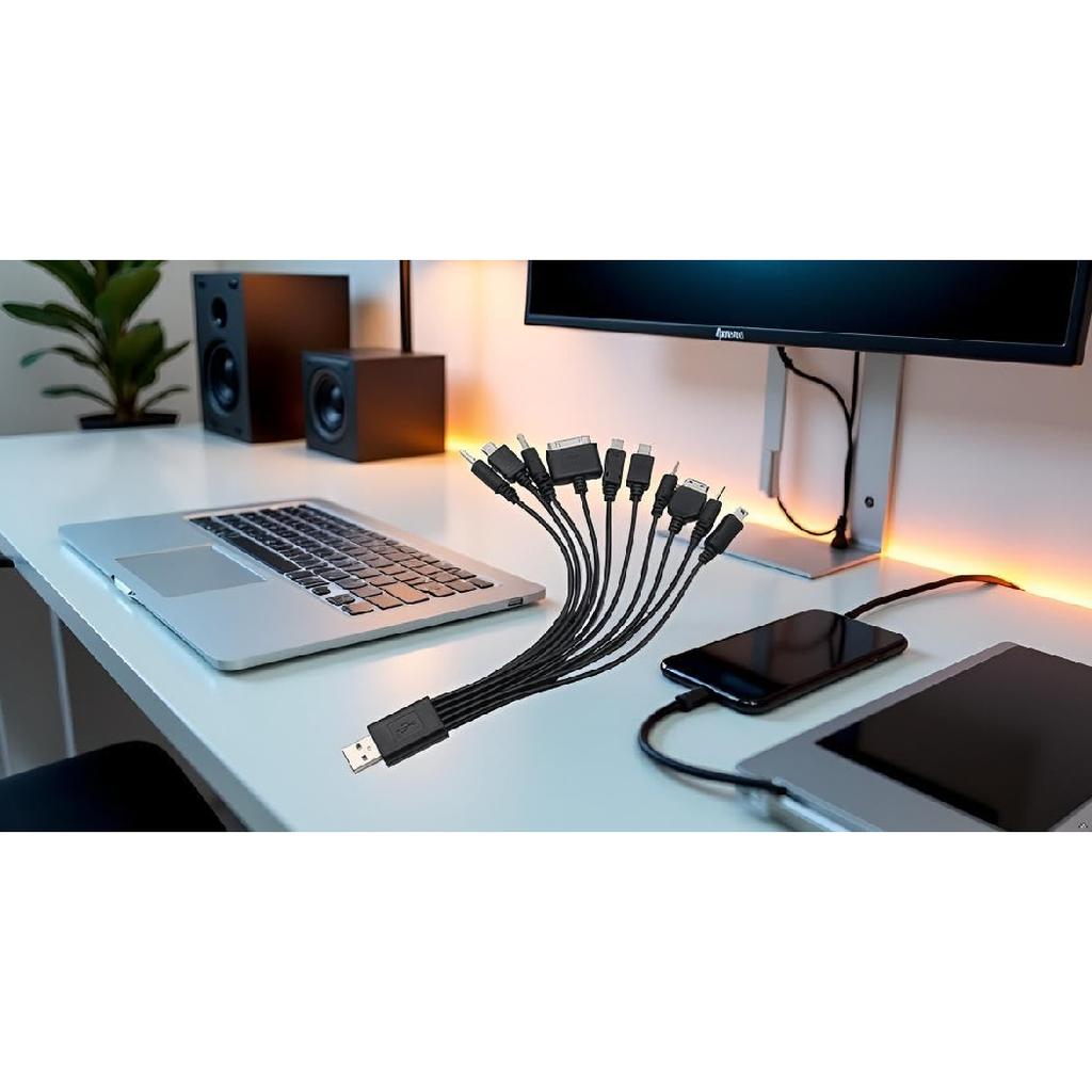 1Pc 10 In 1 Universal USB Cable, Multiple Universal Charging Cables for Cell Phones Blutooth Earphone Speaker Adapter Cables, Data Cable Cables and