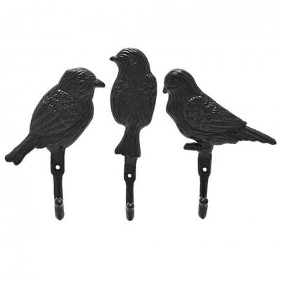 Set of 3 Country Living Cast Iron Wall Hooks - Birds