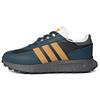 Originals RETROPY Leather Slip Resistant Low Top Casual Shoes Men's Blue Yellow ID6144