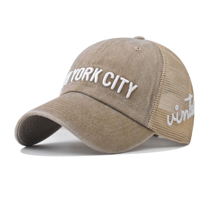 Summer Mesh Baseball Cap Women Men New York City Letters Snapback Hat Breathable Unisex Street Hip Hop Trucker Caps