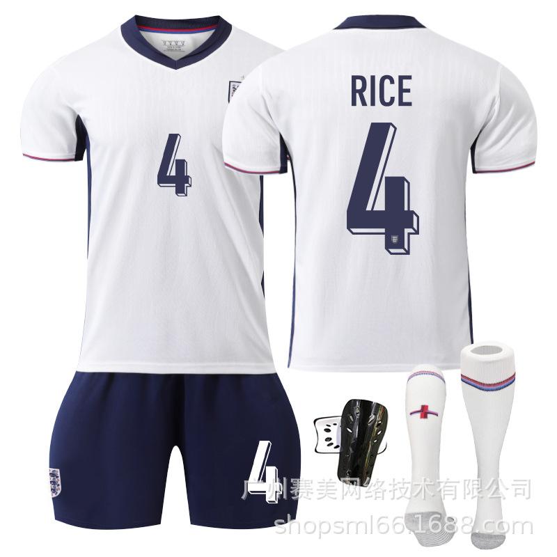 European Cup England Home Number: Kane 1 Bellingham 11 Foden Rice Short-sleeved Jersey Set