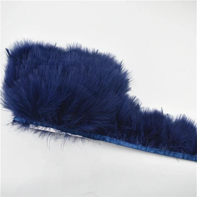 2Meters Colored Fluffy Marabou Feathers Fringe Trim Turkey Black Feather Ribbon Fabric Shawl Clothes Sewing Trimmings Decoration