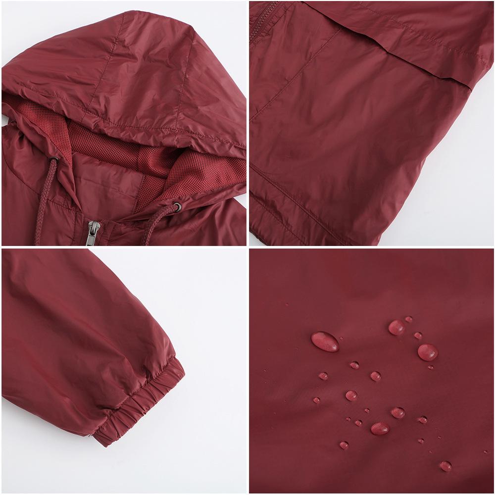 BITCED Hooded Outdoor Raincoat - Short Trench-Style Cardigan Jacket