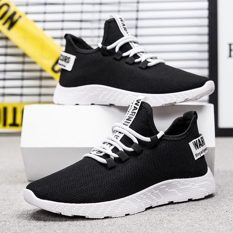 Men's Lightweight Breathable Casual Sports Shoes Summer New Lace Up Outdoor Anti Slip Soft Sole Mesh Running Shoes Male Sneakers