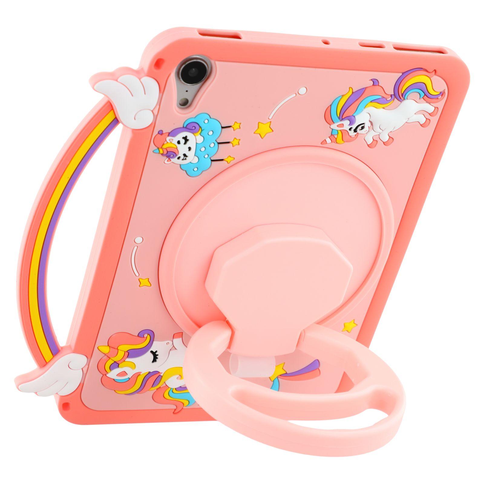 

For iPad mini (2024)/(2021) Case Handle Rotating Kickstand Unicorn Silicone Tablet Cover Type A