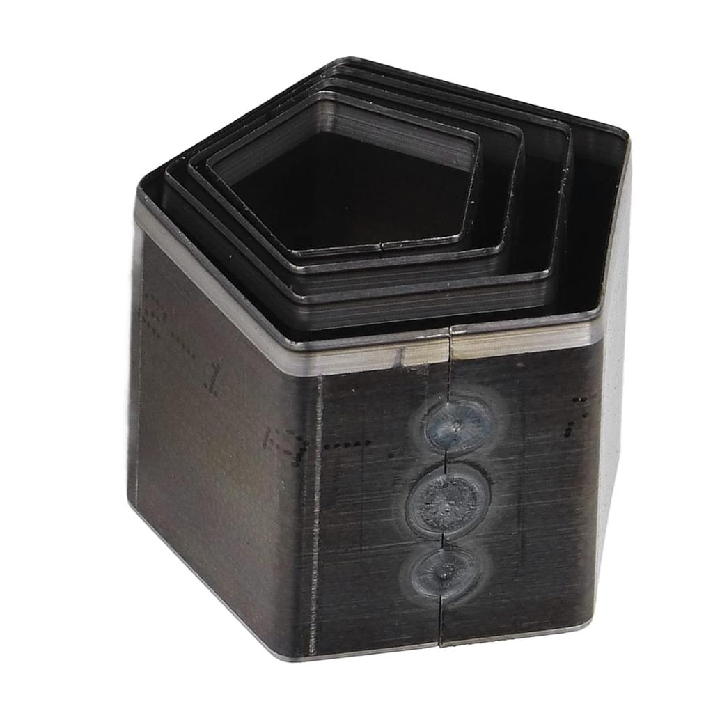 Walfront Leather Punch, 4 Pcs Pentagon Alloy Steel One Hole Hollow Cutter Punch Tool with Storage Box for Cutting Leather Cardboard Clay