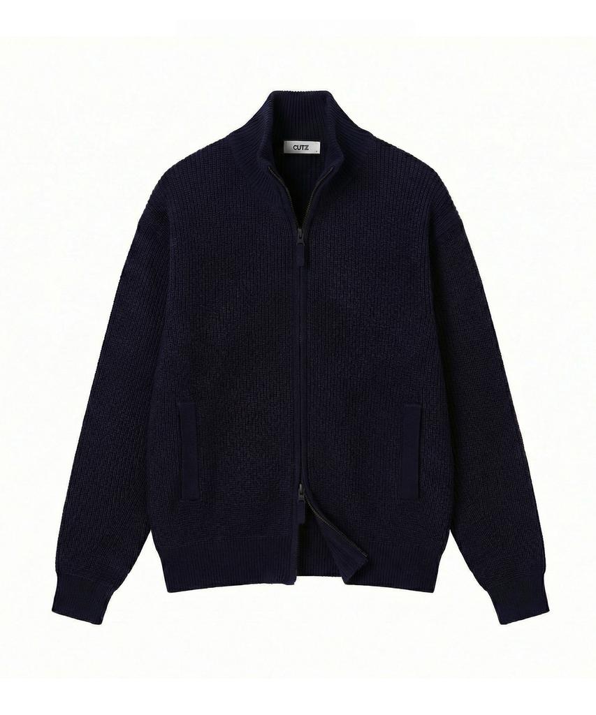 Cutz Two-Way Zip-Up Knit Cardigan - 4 Colors