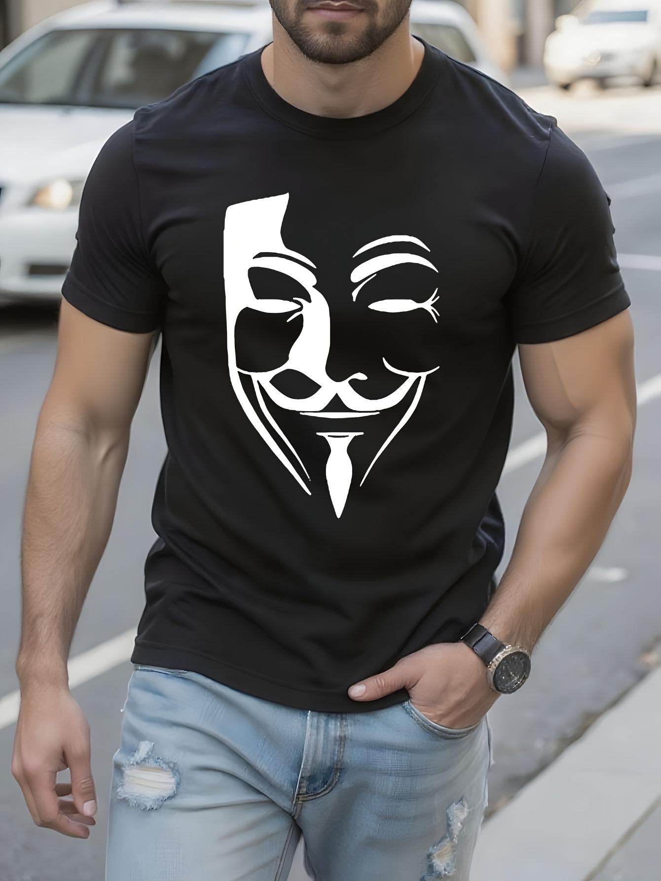 Guy Fawkes Mask Graphic Tshirt Graphic Tshirt - Black Hip... XL
