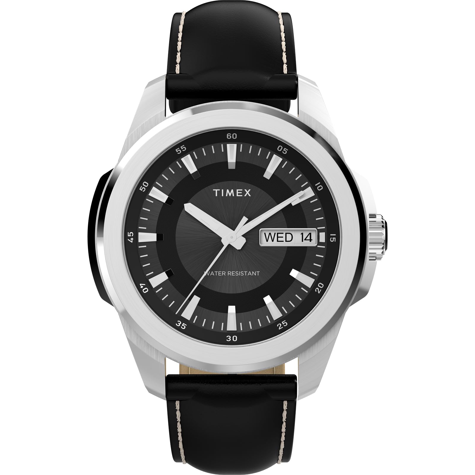 

TIMEX Men s Essex Watch TW2Y20600, Quartz Movement, 5 ATM Water Resistance, Mineral Glass, Black Dial, Stainless Steel [Parallel Import]