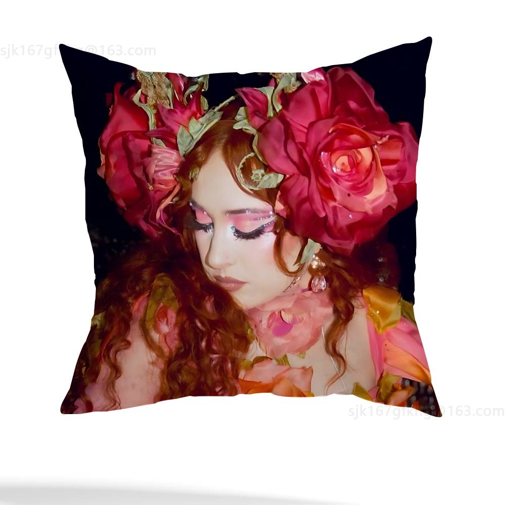 Chappell Roan Princess Pillow Case Sofa Living Room Bedroom Headboard Backrest Cushion Square Cushion Nap Time