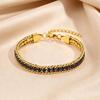 Women's Titanium Steel Multi-color Zircon Bracelet - Luxurious, Versatile, and Fade-resistant