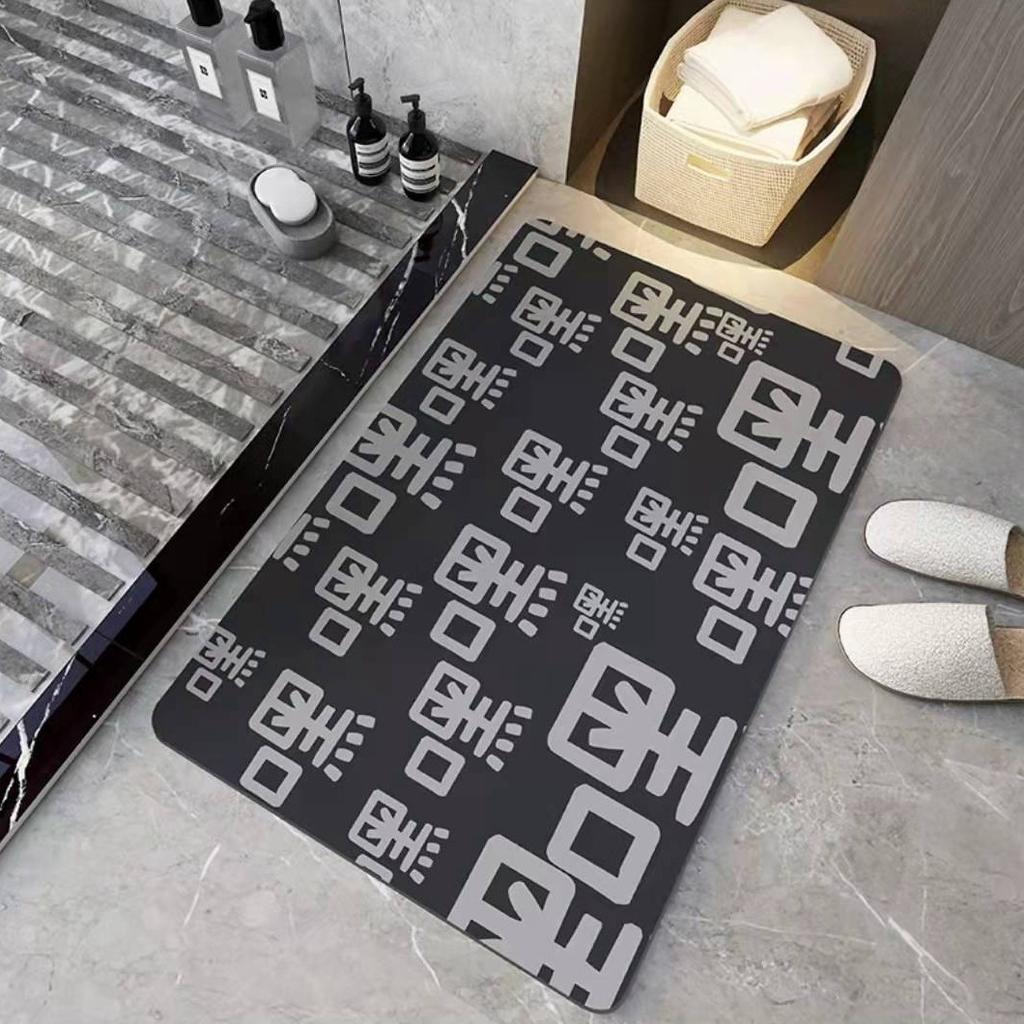 Simple and Creative Diatom Mud Soft Cushion Bathroom Washroom Door Moisture-wicking Easy To Dry Foot Mat Entry Door Slip-resistant Mat