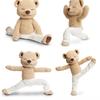 1-3PCS Cute Yoga Bear Doll Variety Shape Doll Plush Toys for Kids Brown Adjustable Pose Bear Companion Sleeping Doll for Kids