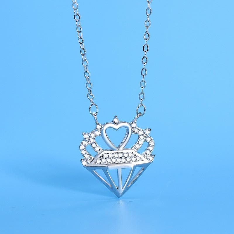 

Самые популярные аксессуары для ожерелья в форме сердца с короной для женщин с универсальными высококачественными украшениями в виде ключичной цепи