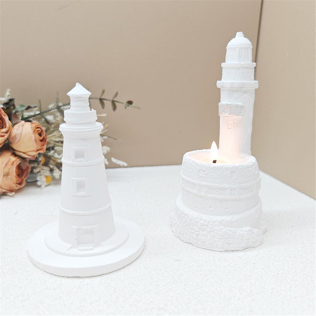 Lighthouse Shaped Resin Silicone Molds for Tealight Holder Candle Holder Home Decoration Silicone Candle Cup Molds