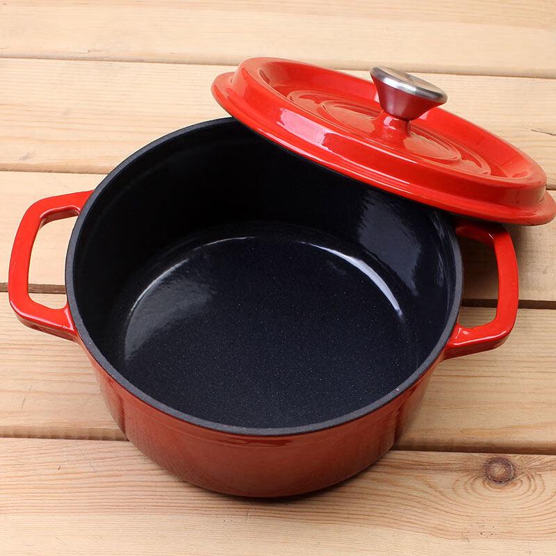 

LIEI 26cm Red Enamel Cast Iron Soup Pot