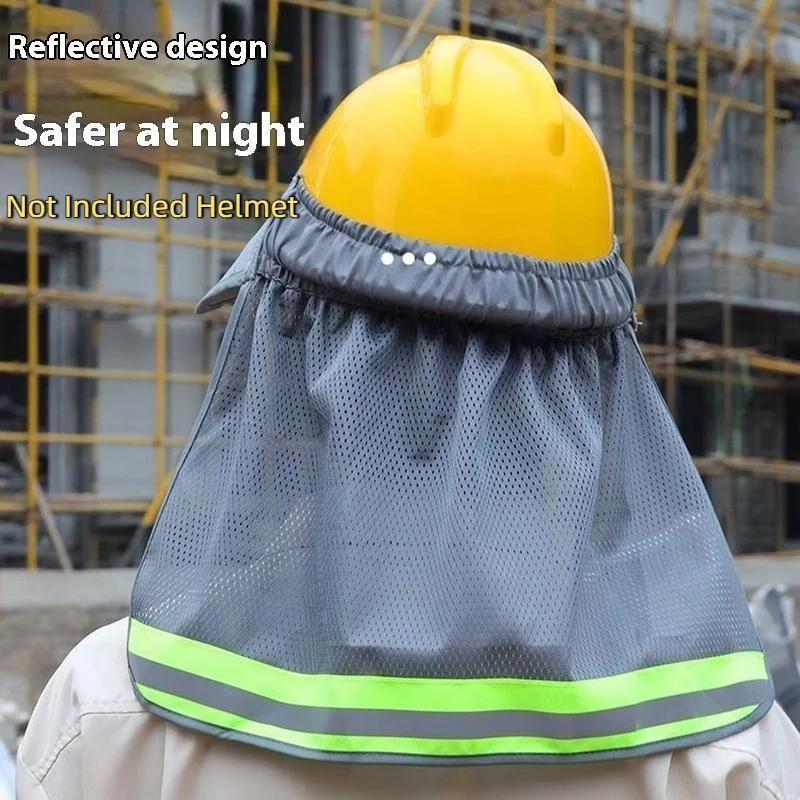 1 Stück Sommer Sonnenschutz Sicherheitshelm Nackenschutz Helme Reflektierender Schirm Reflektierende Kappe Abdeckung Für Bauarbeiter
