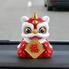 Dashboard Figurines Chinese New Year Solar Powered Lion Dance Desk Decorations Center Console Decor Figure For Drivers