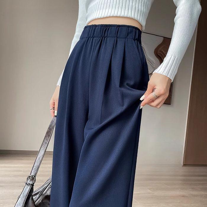 

Свободные брюки широкого кроя для женщин на весну, тонкие, ниспадающие, с высокой посадкой, прилегающие костюмные брюки 2XL