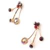 Les Trésors De Lily [D3604] - Designer Earrings 'Gerbes d'Or' Red
