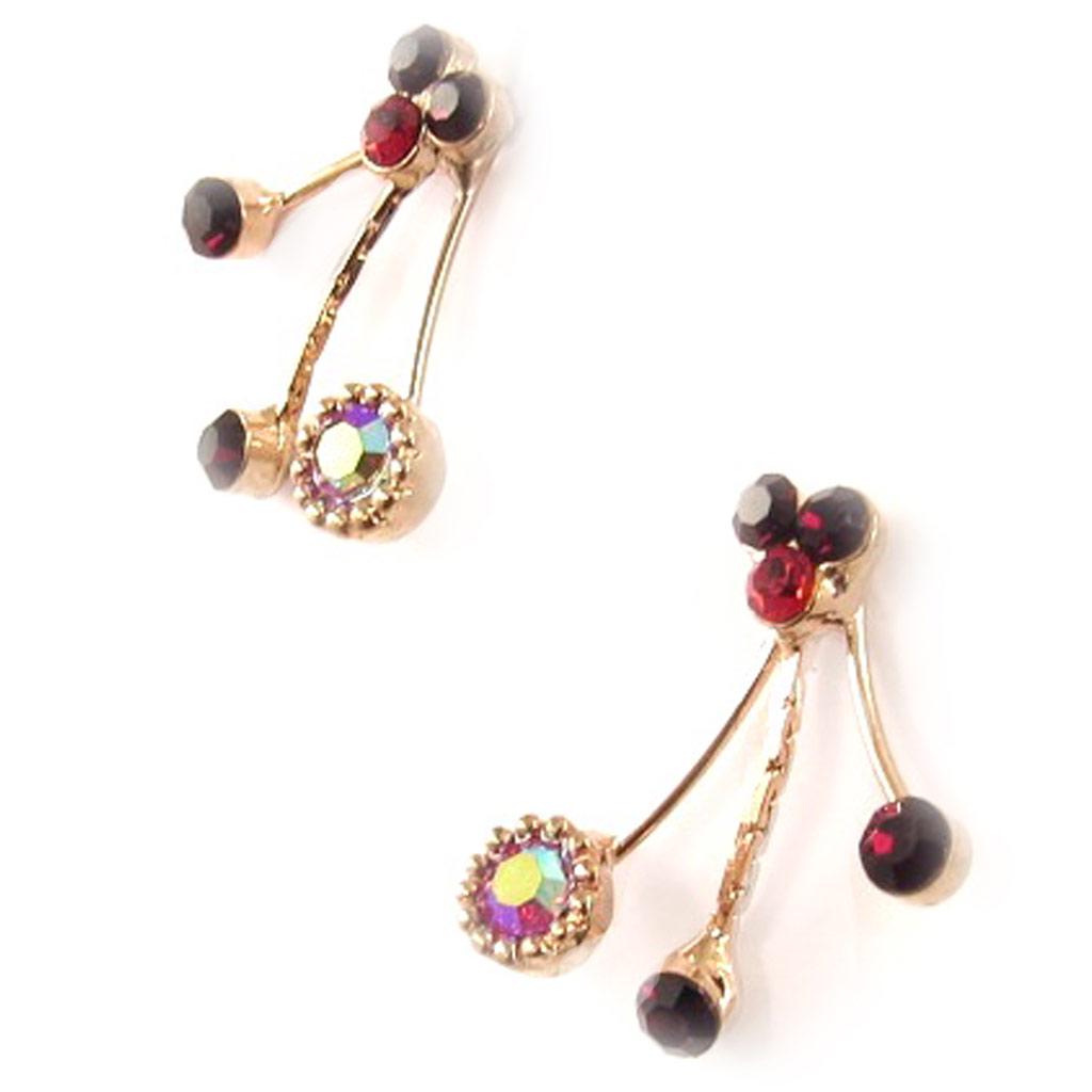 Les Trésors De Lily [D3604] - Designer Earrings 'Gerbes d'Or' Red