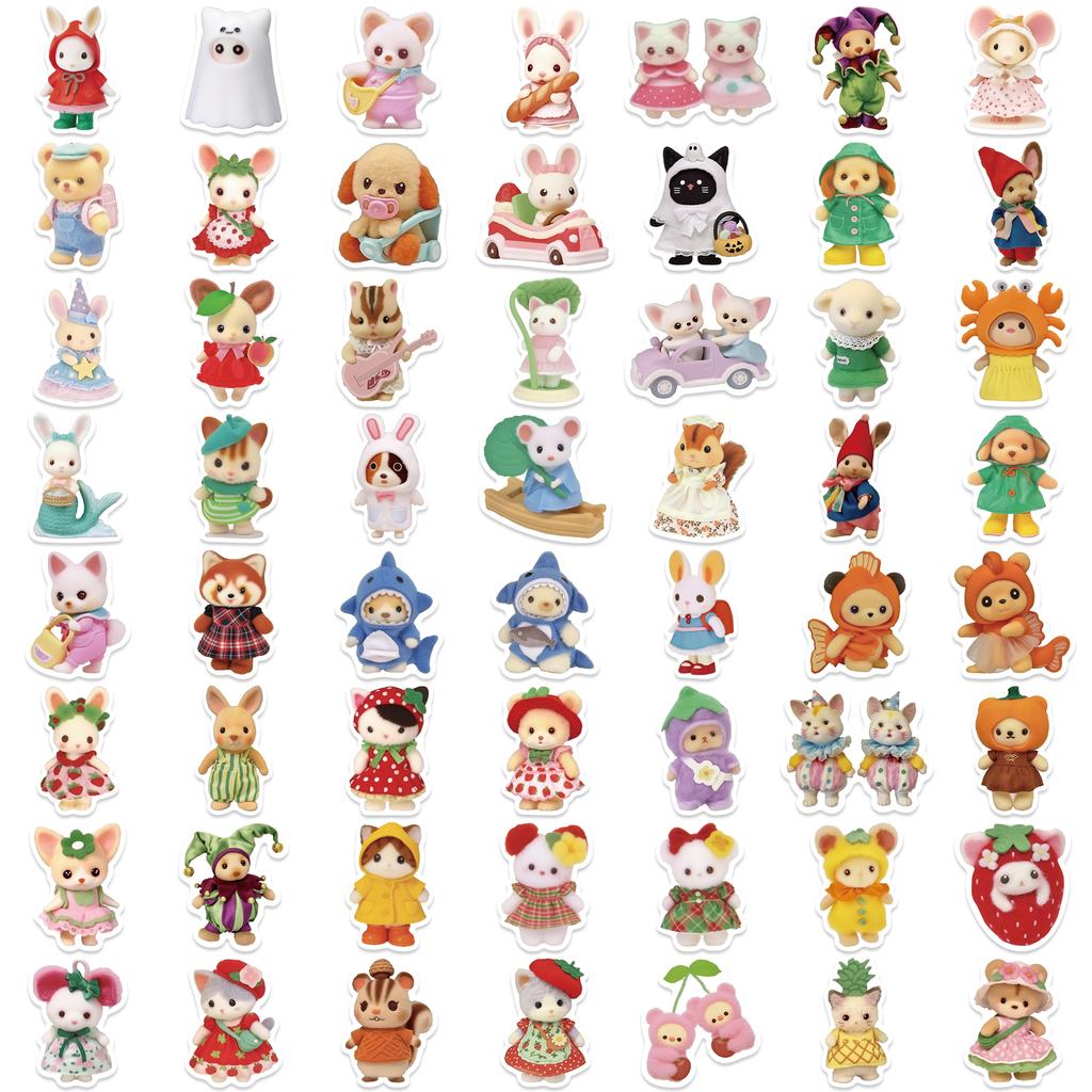 60Pcs Fruit Critter Animal Stickers Waterproof Vinyl Decals Diy Laptops Water Bottles Phones Decorative Stickers Toy