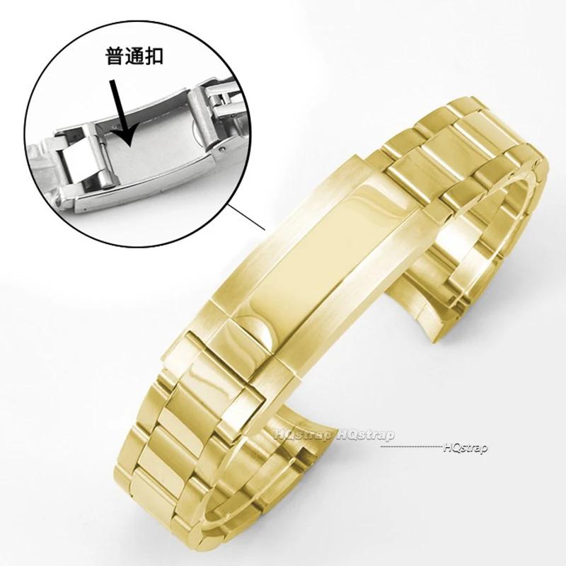 For Rolex SUBMARINER DAYTONA Watch Band Strap Fine-Tuning Pull Button Clasp 316L Stainless Steel Bracelet Watchbands 20mm 21mm