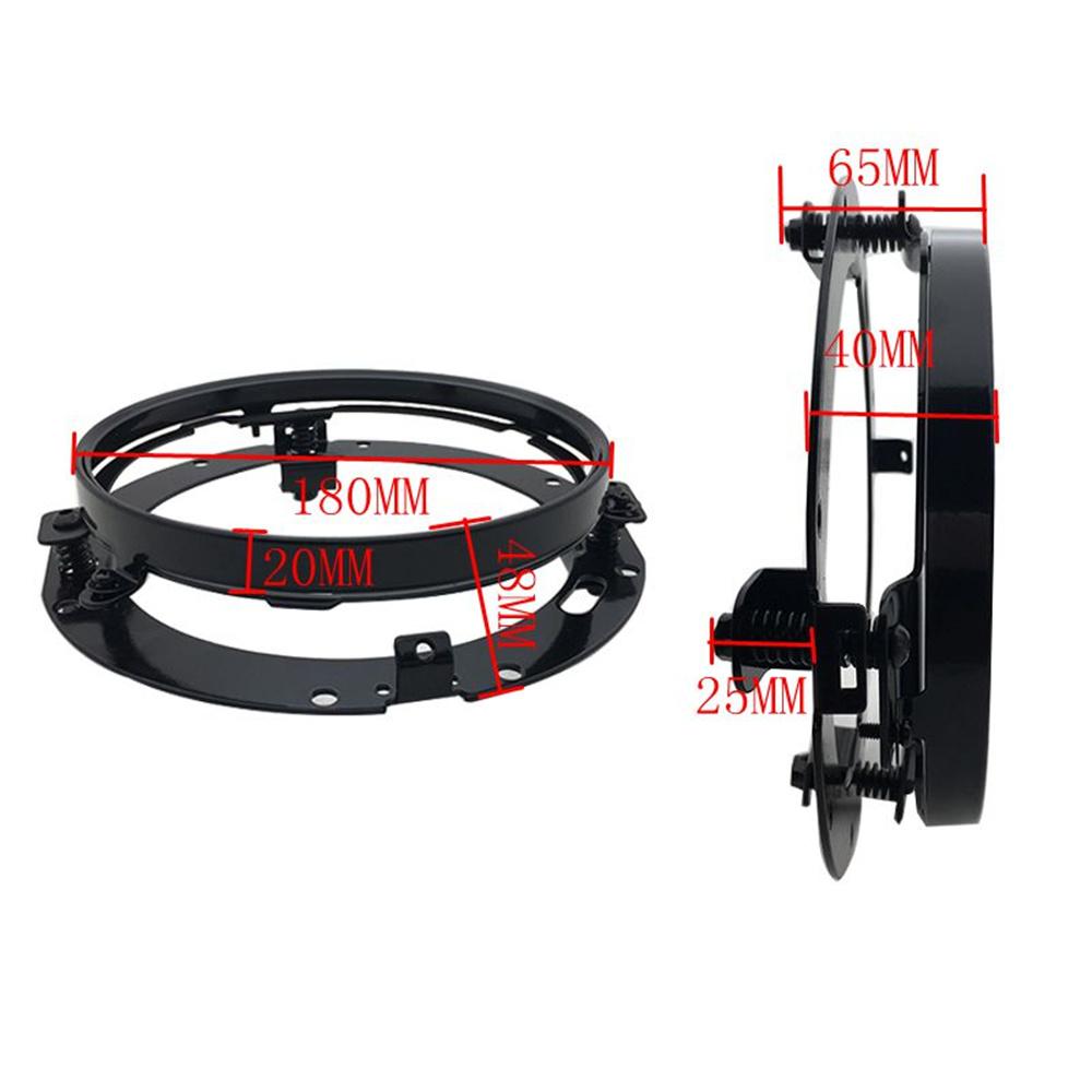 2 ks čierne 7" LED svetlomet okrúhle montážne držiaky krúžky pre Jeep Wrangler JK TJ motocyklový svetlomet