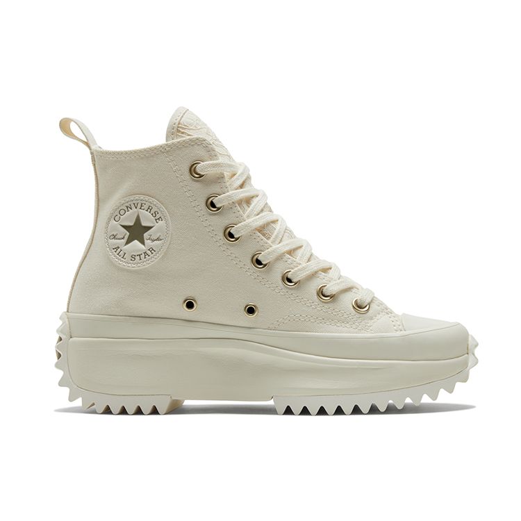 Converse Run Star Hike Comfortable Lightweight High-Top Canvas Shoes Unisex Sneakers Beige A01777C