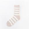 No hair loss sleep socks candy color striped coral fleece socks women's fleece thickened home floor socks