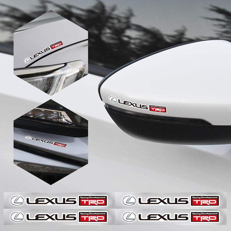 HZN3 4Pcs Car Emblem Stickers Rearview Mirror Wiper Decals Accessories For Lexus F SPORT GX460 Ct200h IS250 ES 220D IS200 Fsport GS