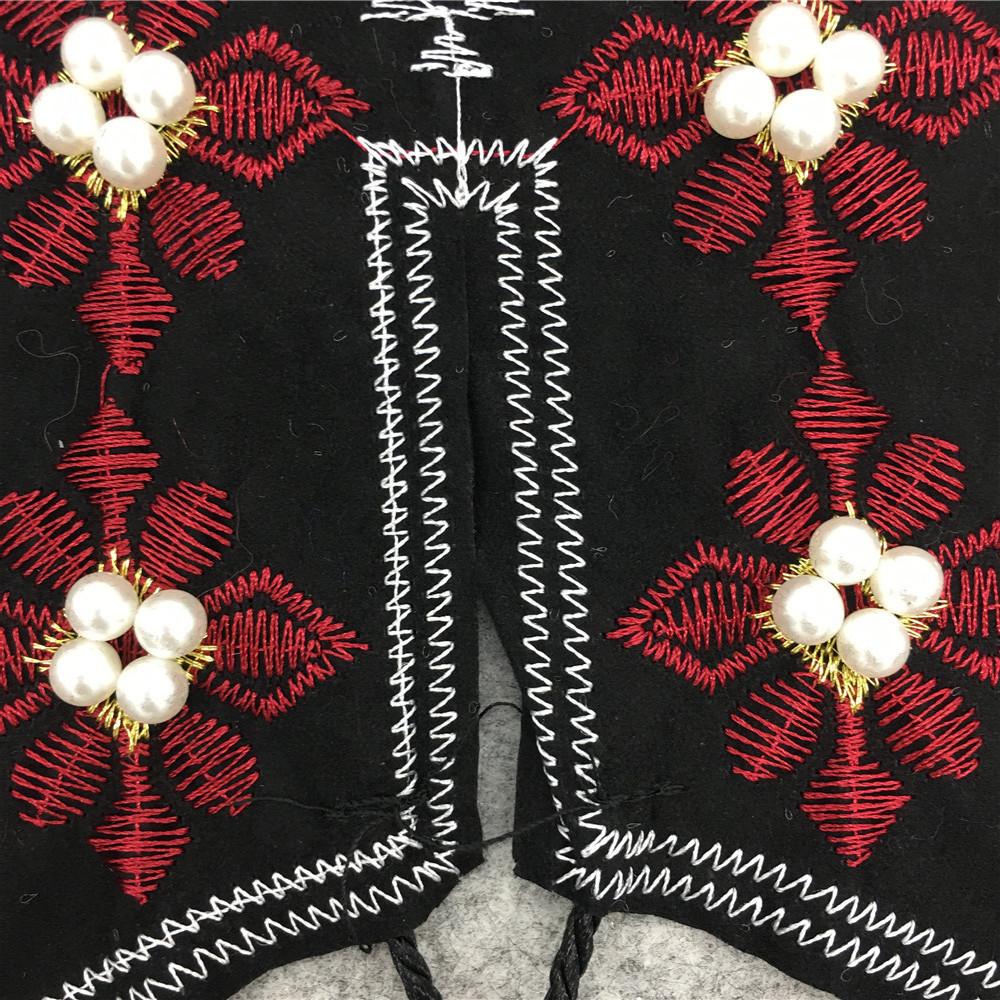 Polyester Stickerei Spitze Kragen DIY Handgemacht Imitation Perlen Spitze Applikation Kleiderzubehör