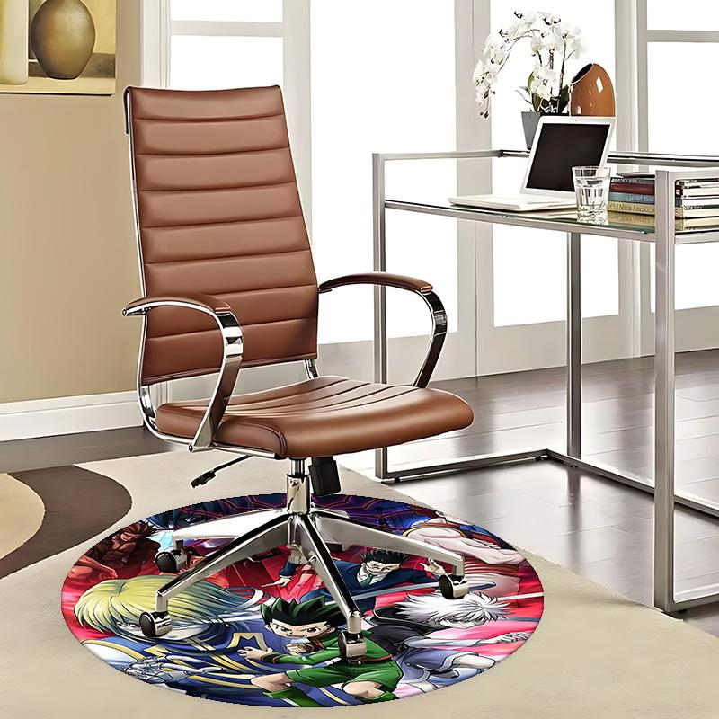 

1pc Hunter x Hunter Anime Characters Circular Rug - Office Chair Mat, Non-Slip Carpet for Desk, Gaming Room Decor, Anime Fans Gift, Suitable for Home 80cm by 80cm