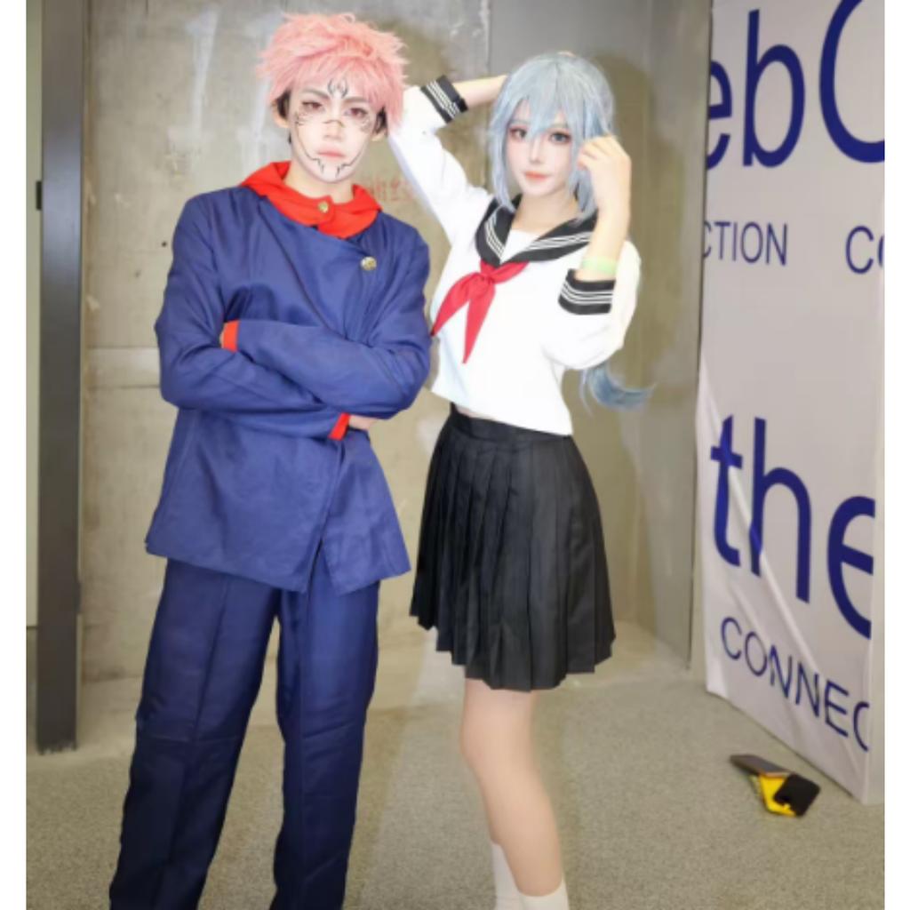 Anime Tokyo Itadori Yuji Cosplay Costume with Hooded Pants For Halloween Outfit School Carnival Uniform