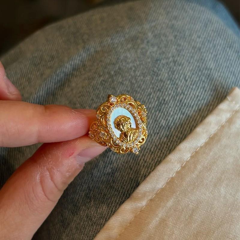 

Baroque Muse Ring Medieval Advanced Muse Avatar Delicate Index Finger Ring Adjustable opening