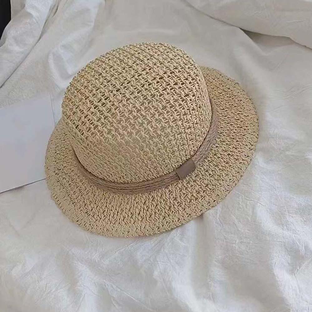 Lightweight Handwoven Sun Cap Sun Protection Flat Top Beach Hat Straw Boater Hat  Chic Travelers