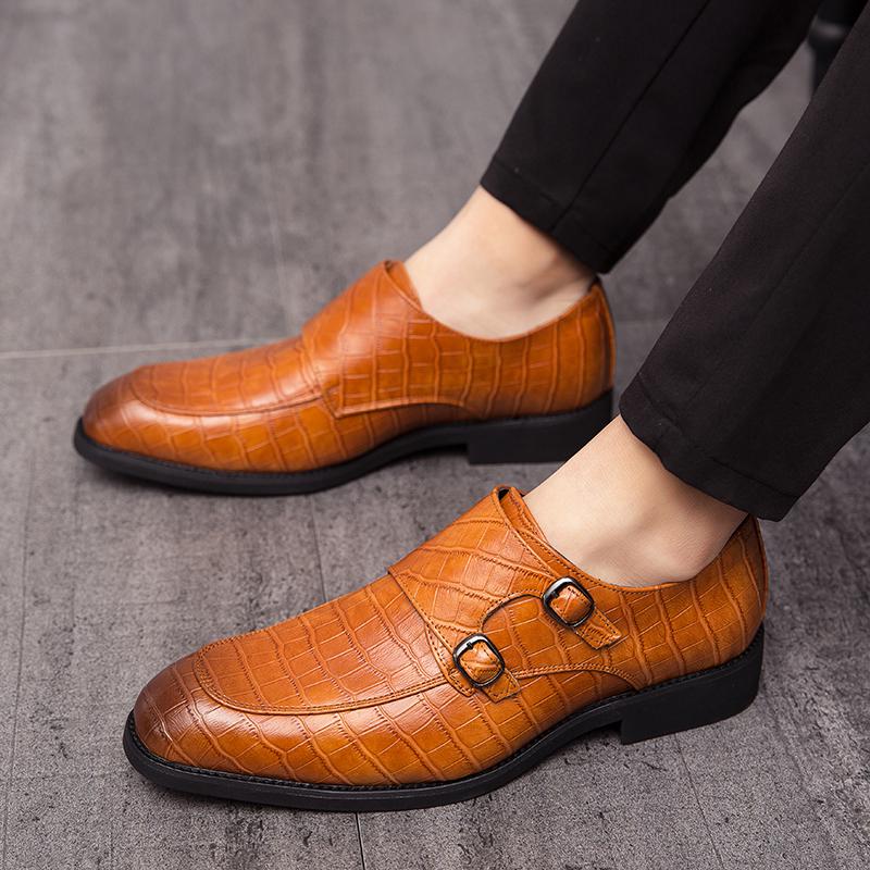 Mens Dress Monks Casual Leather Formal Fashion Wedding Designer Luxury Loafers Oxfords Business Shoes for Men with Free Shipping